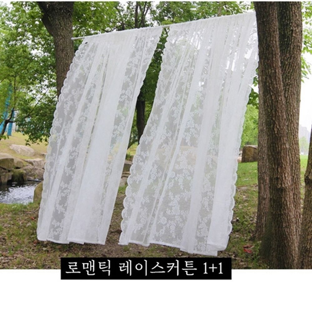 실내 분위기 전환 은은한 햇살 레이스 커튼 1+1 하얀 감성 이쁜 빈티지