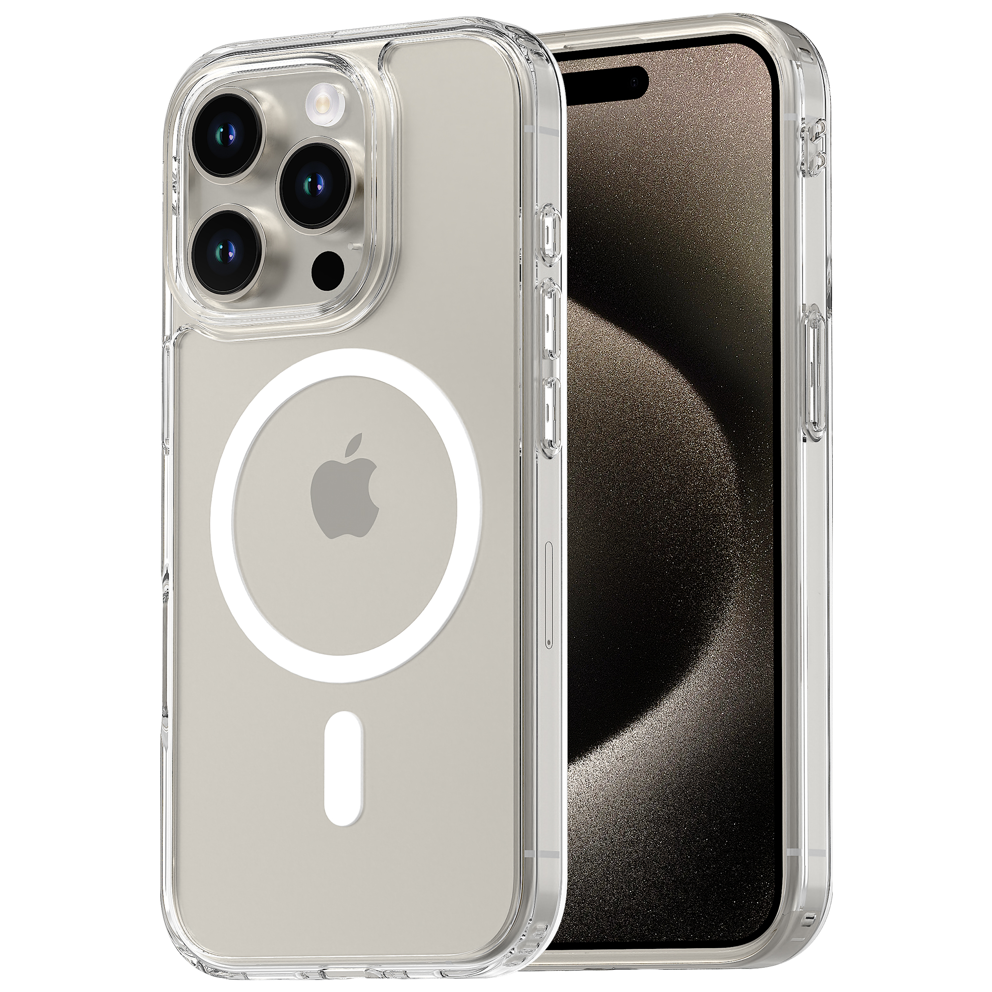 퓨어쉴드 2배자력 맥세이프 방탄 범퍼 케이스 투명, 아이폰15 프로