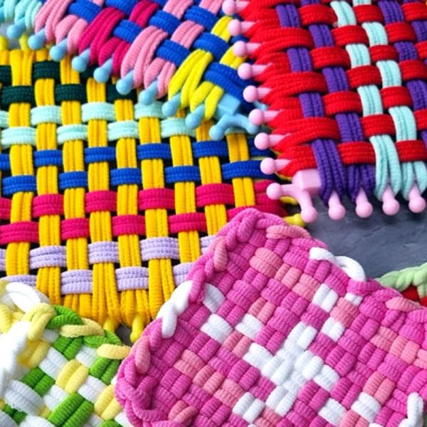 만들기 재료 세트 DIY 양말 목공예 직조틀 컵받침 양말끈 양말목 목재 - 메인 이미지
