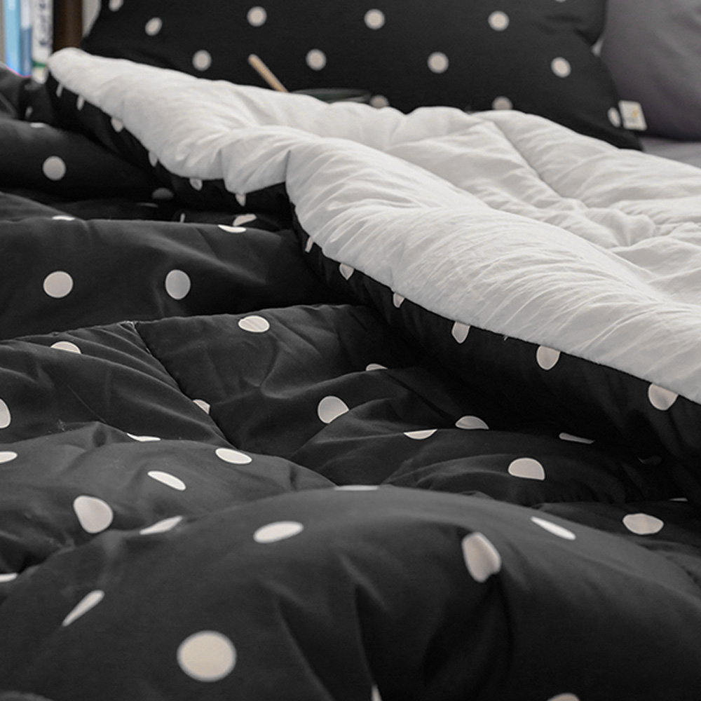 해피니 이불 도트 세미 마이크로 차렵이불 슈퍼 싱글 SS (블랙) 사계절 사계절이불