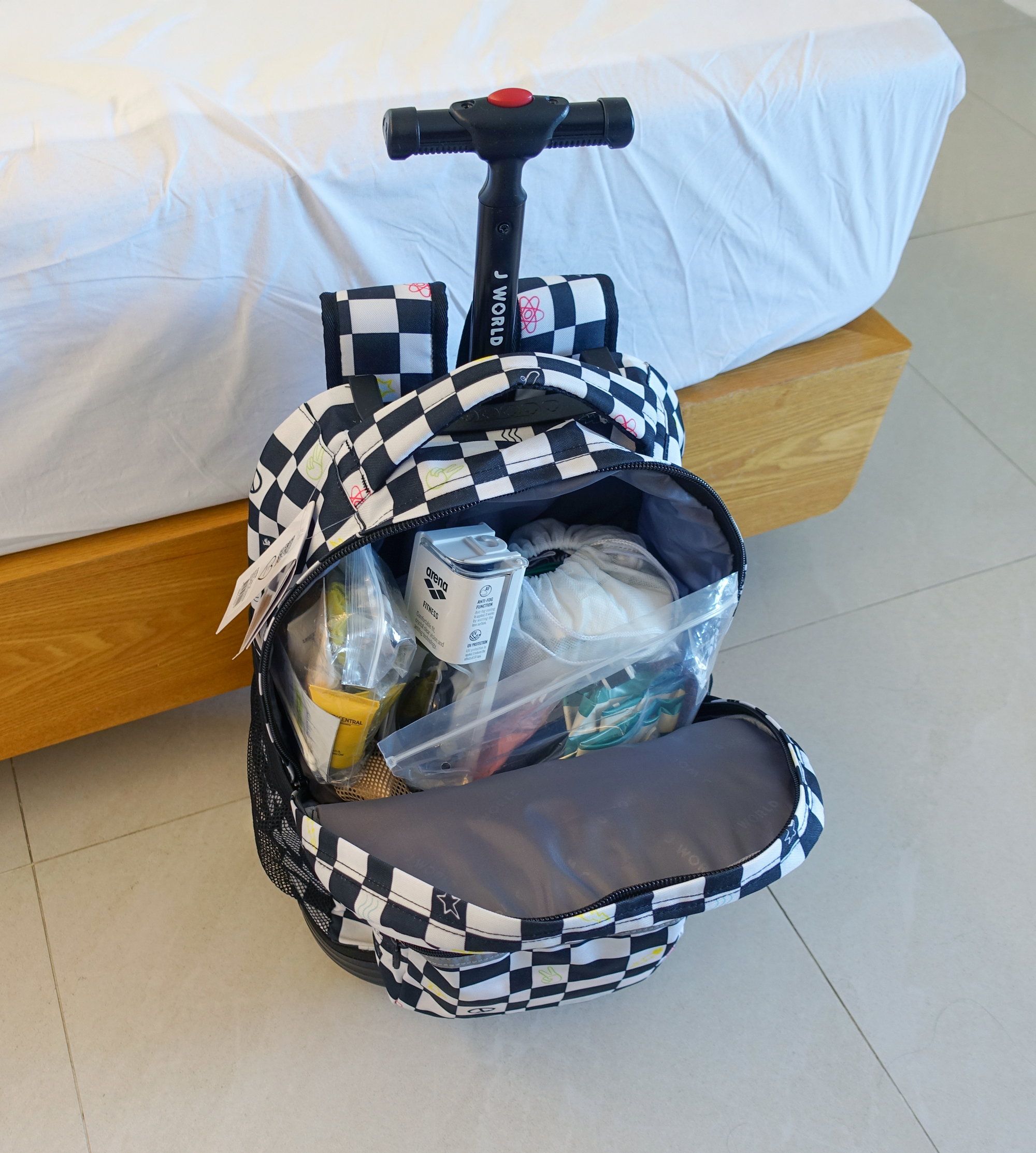 제이월드뉴욕 18인치 롤링백팩 신학기 학원가방 기내용 여행캐리어 출장 트롤리