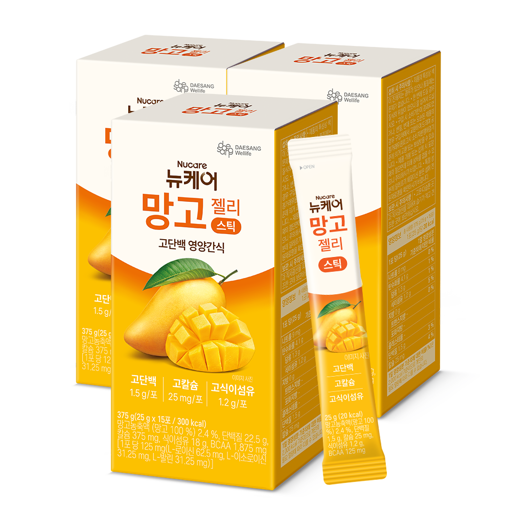 뉴케어 망고 젤리 스틱 고단백 영양간식 25g, 45개 - 상품 이미지