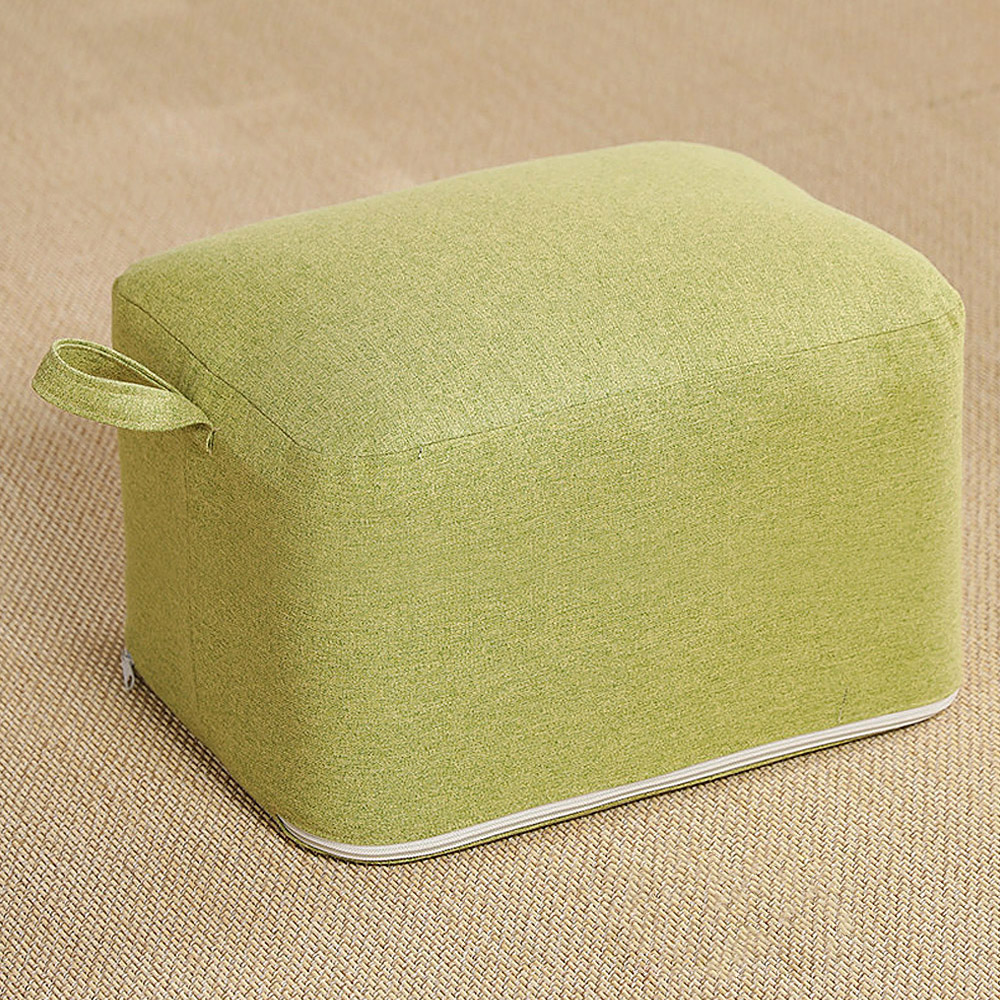 홈인 러브 사각 스툴 의자 쿠션( 40x 30x cm) (그린) 화장대 좌식 린넨 - 메인 이미지