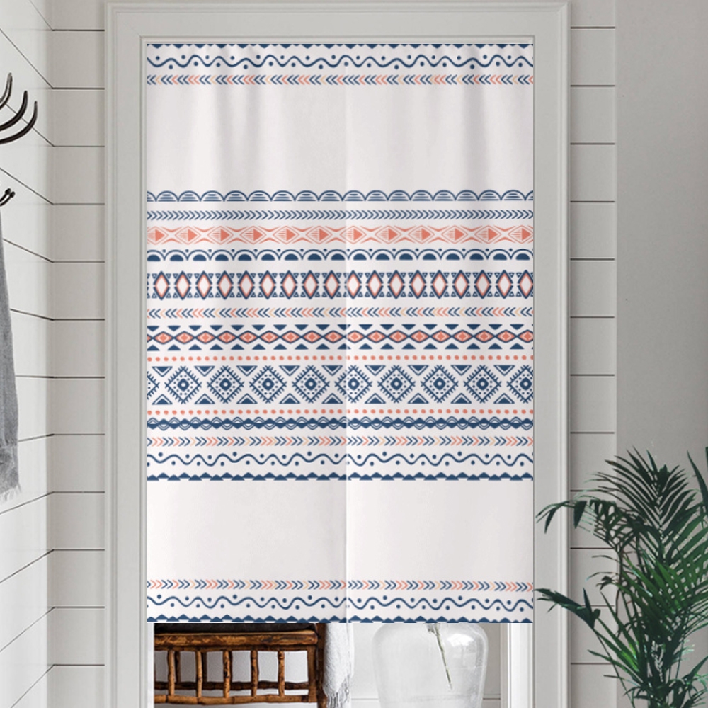 패턴 양갈래 가림막 커튼 가리개 주방 작은창 패브릭 공간 분리 가림막천