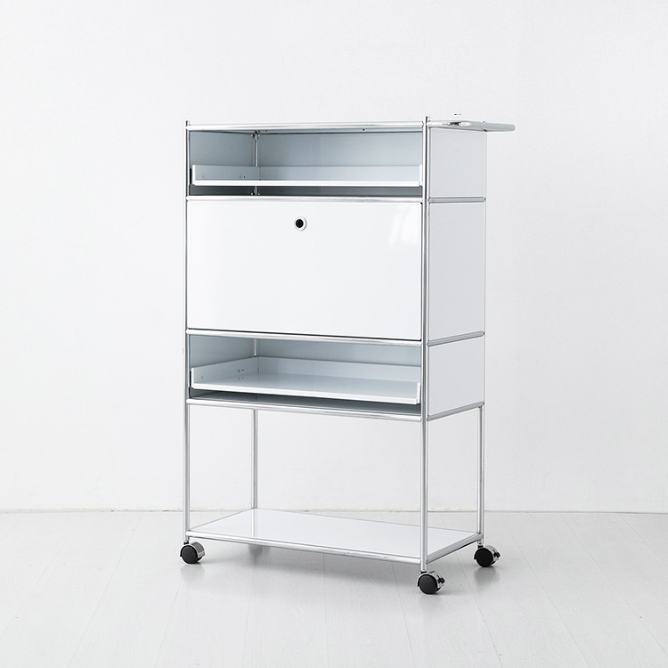 심플리 이동식 수납장 1문 BC641 N형 870x400x1265mm, 4단, 퓨어화이트 0201.6359 - 상세 이미지 2