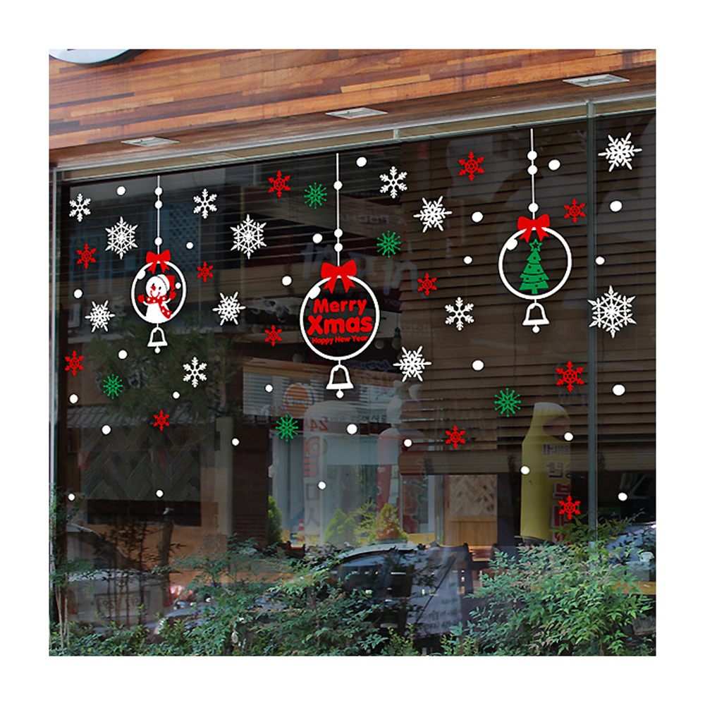 설레이는 크리스마스 유리 창문 데코 스티커 눈사람 눈꽃 장식 시트지 데코시트지 시트커