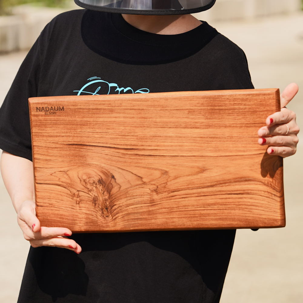 나다움 티크 우드 나무 도마 업소용 원목 이유식 빵 45x25cm, 사각 대