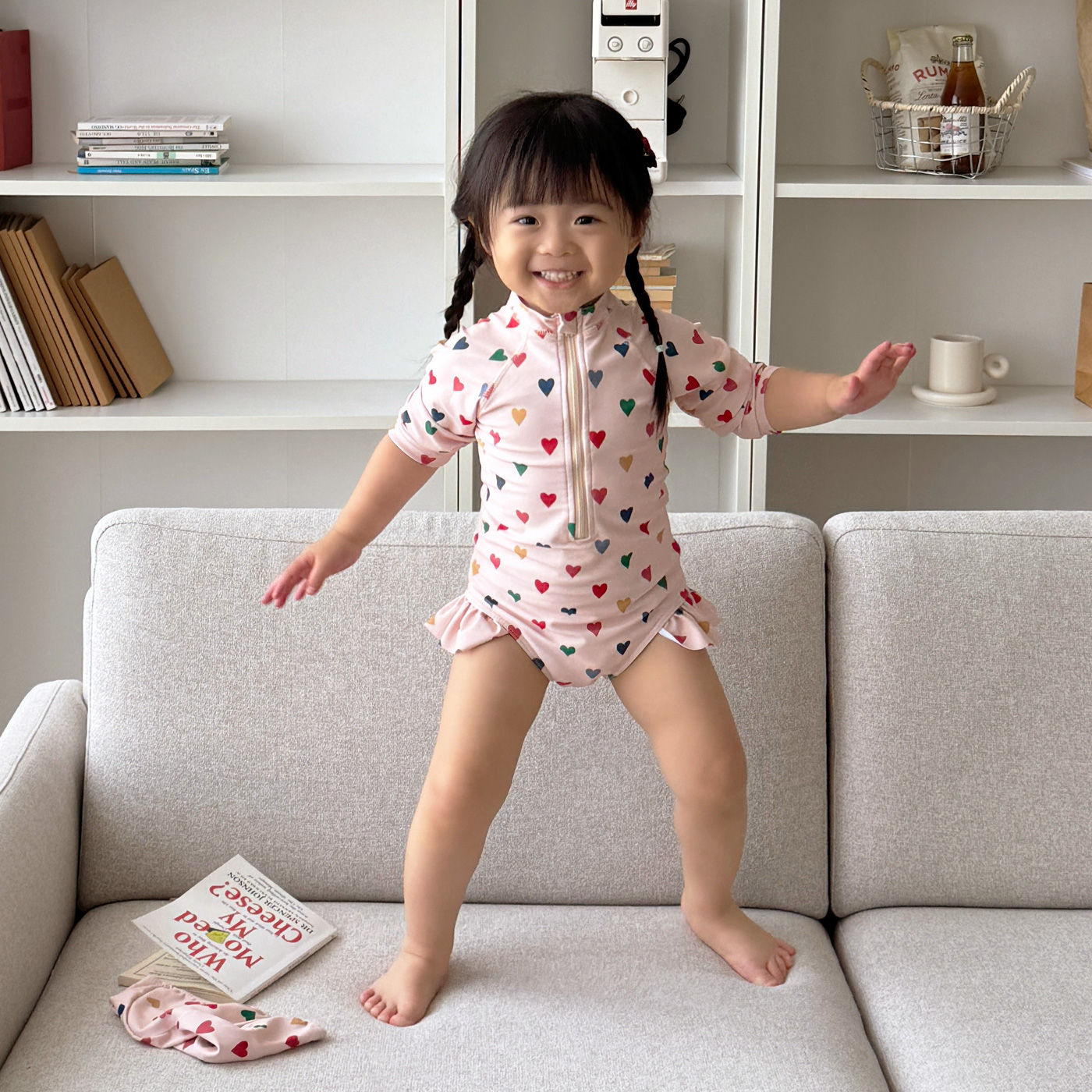 아카시아봉봉 여아 수영복 원피스 돌 아기 수영복 아동 래쉬가드 세트 이미지 7
