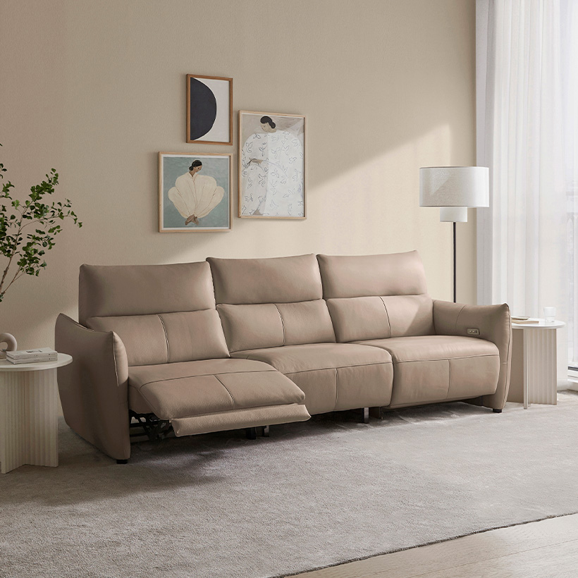 까사미아 루체 리클라이너 소파 스툴미포함, 토프, 4인용