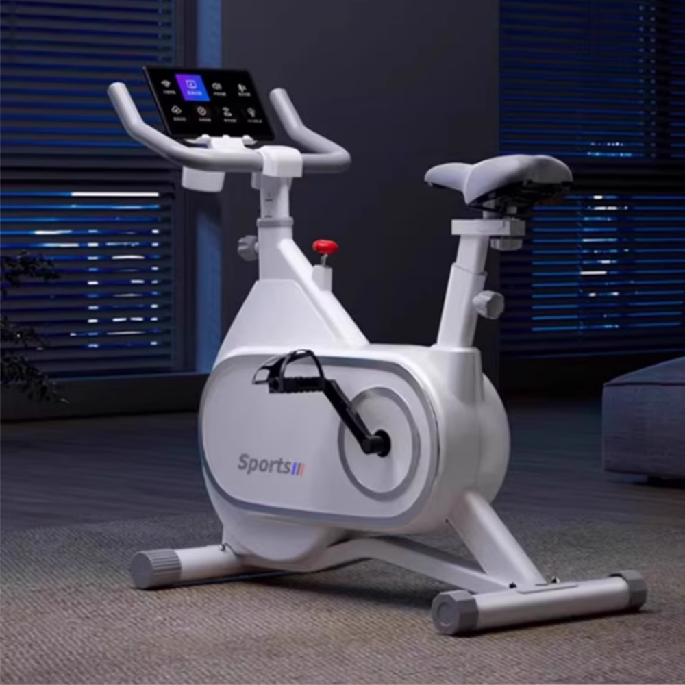 무소음 가정용 실내 자전거 실내자전거 무소음자전거 가정용바이크 스마트실내자전거 흰색-무극조절-강화