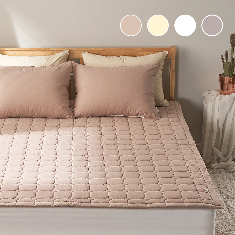 국내 생산 알러지케어 고밀도 60 수 순면 사계절 누빔 매트리스 침대 패드 SS K