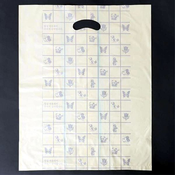 비닐봉투 도소매 양장 45x 55 cm 100매 노랑 손잡이 리필 봉지 분리수거 다용도 - 상품 이미지