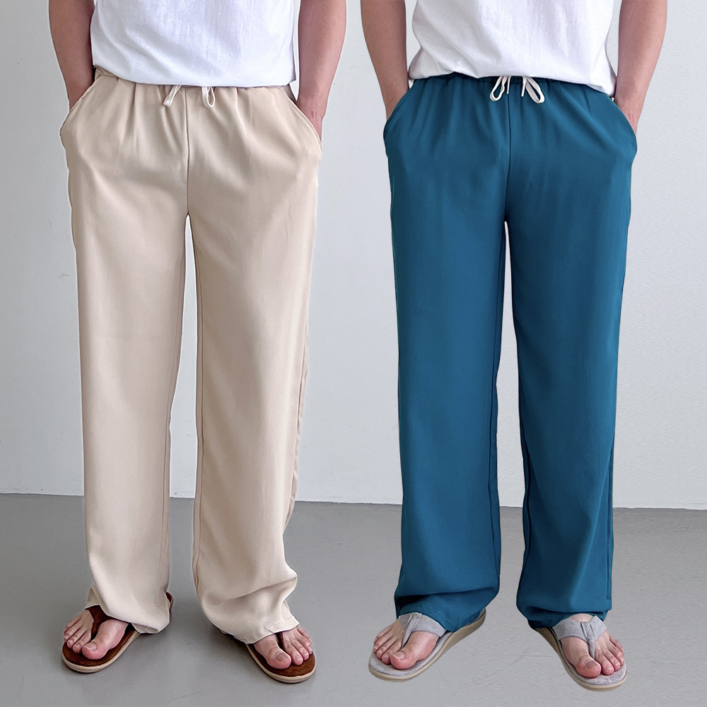 1+1 남자와이드팬츠 남자냉장고바지 여름슬랙스 - 상품 이미지