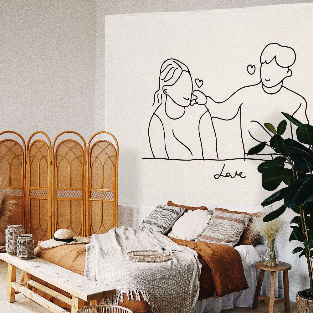 SFr 대형 패브릭 포스터 볼콕 하트 L 인테리어 소품 벽장식 집꾸미기 벽인테리어