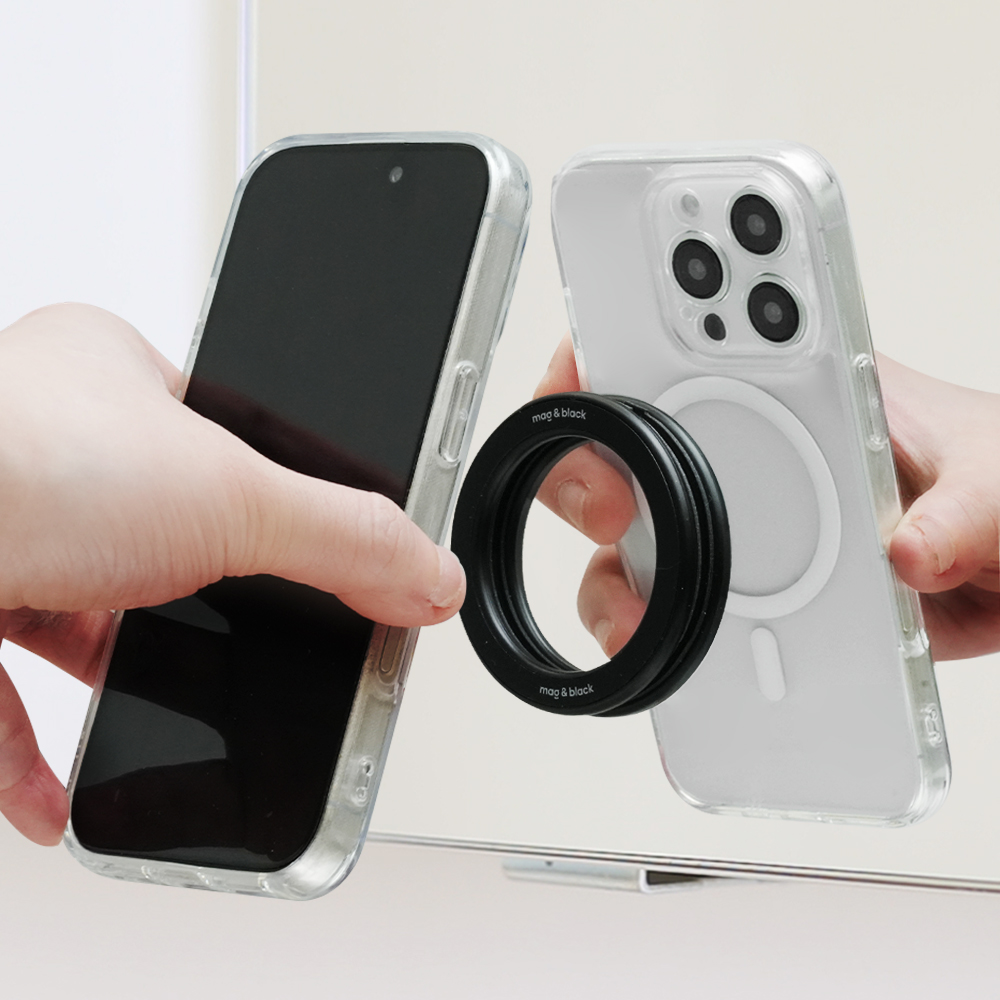 맥앤블랙 맥스테이션 메탈, 맥세이프 핸드폰 거치대 마그네틱 욕실 주방 월마운트 제품 이미지