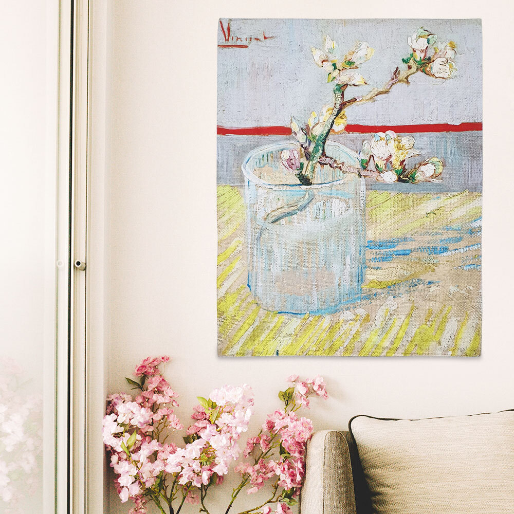 SFr 반고흐 패브릭 포스터 아몬드꽃 벽장식 인테리어 가림천 테피스 트리 액자