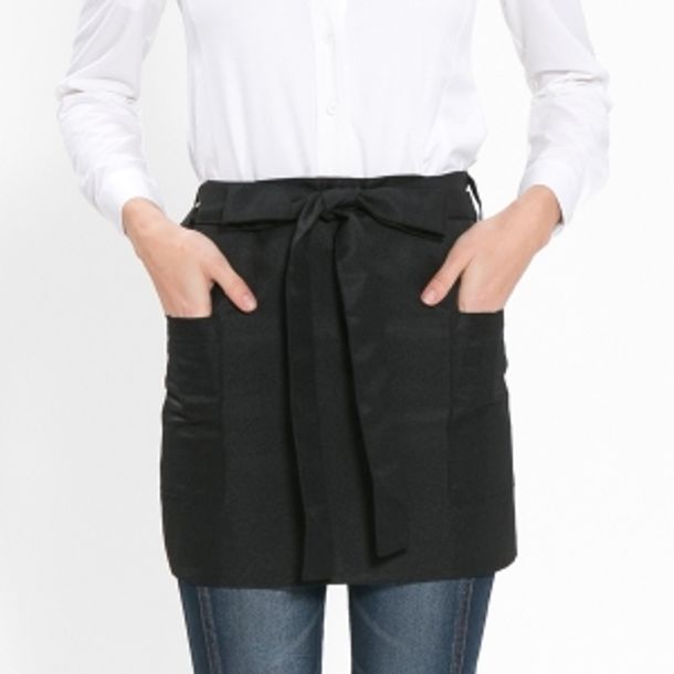 허리형 미니 엉덩이 덮개 앞치마 1 블랙 요리 주방 바리스타 원피스형 방수 예쁜