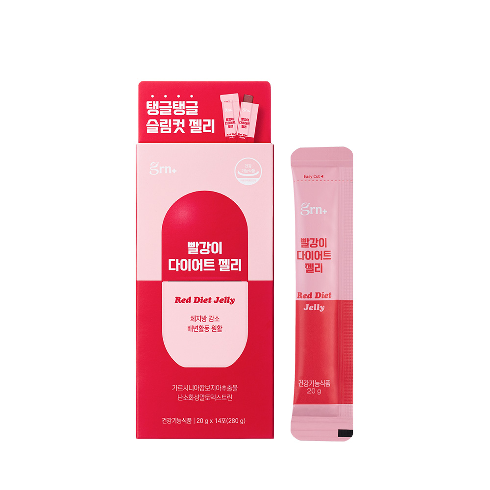 GRN 빨강이 다이어트 젤리 탄수화물컷팅제 가르시니아 쾌변 식이섬유 14포 X 1개 - 상품 이미지