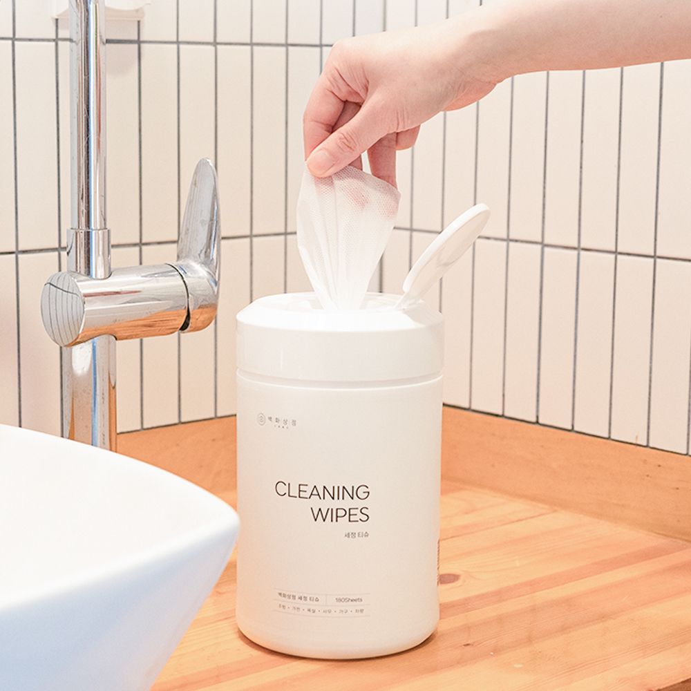 백화상점 세정 티슈 유리 차량용 주방 청소 알콜 물 티슈 180매, 6팩