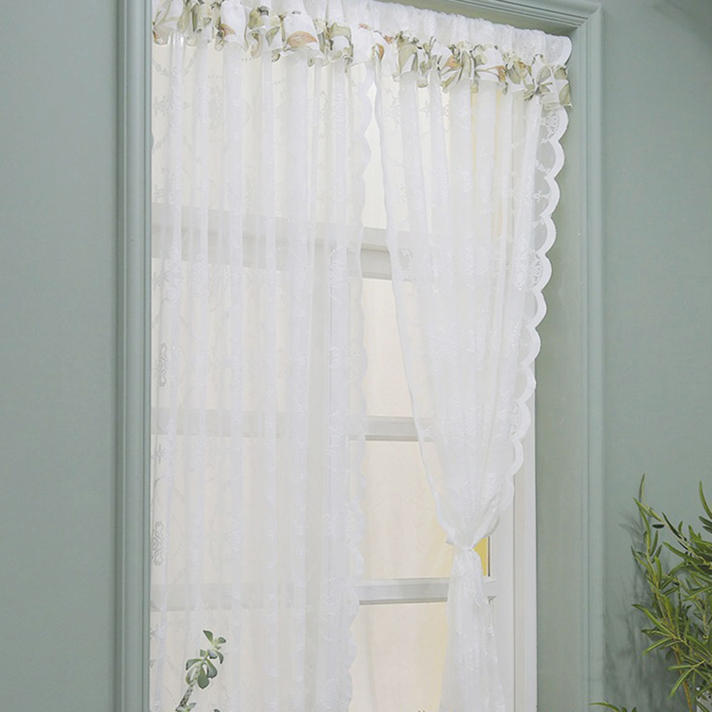 썬라잇 러플 레이스 커튼 긴 얇은 햇빛 가리개 속커튼 DT 1339084 창문 긴창