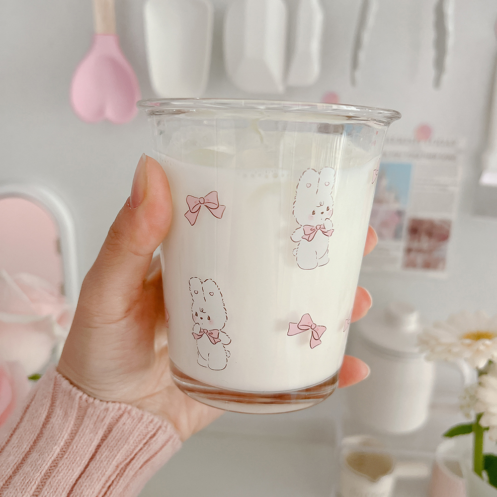 귀여운 유리컵 홈 카페 토순이 일자 아이스커피 맥주잔