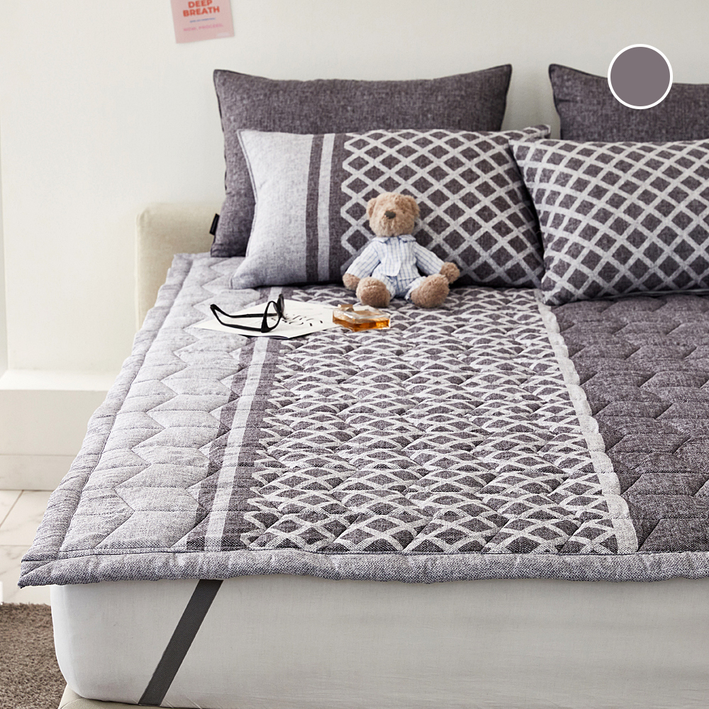 국내 생산 알러지케어 텐셀 100 사계절 밴딩 누빔 매트리스 침대 패드 SS Q