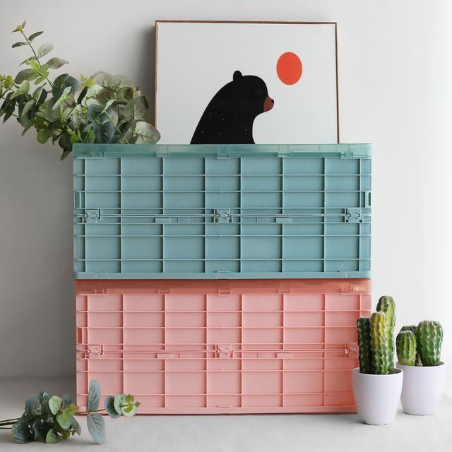 오버랩 폴딩 박스(대) 3color 리빙 다용도 옷정리함 수납