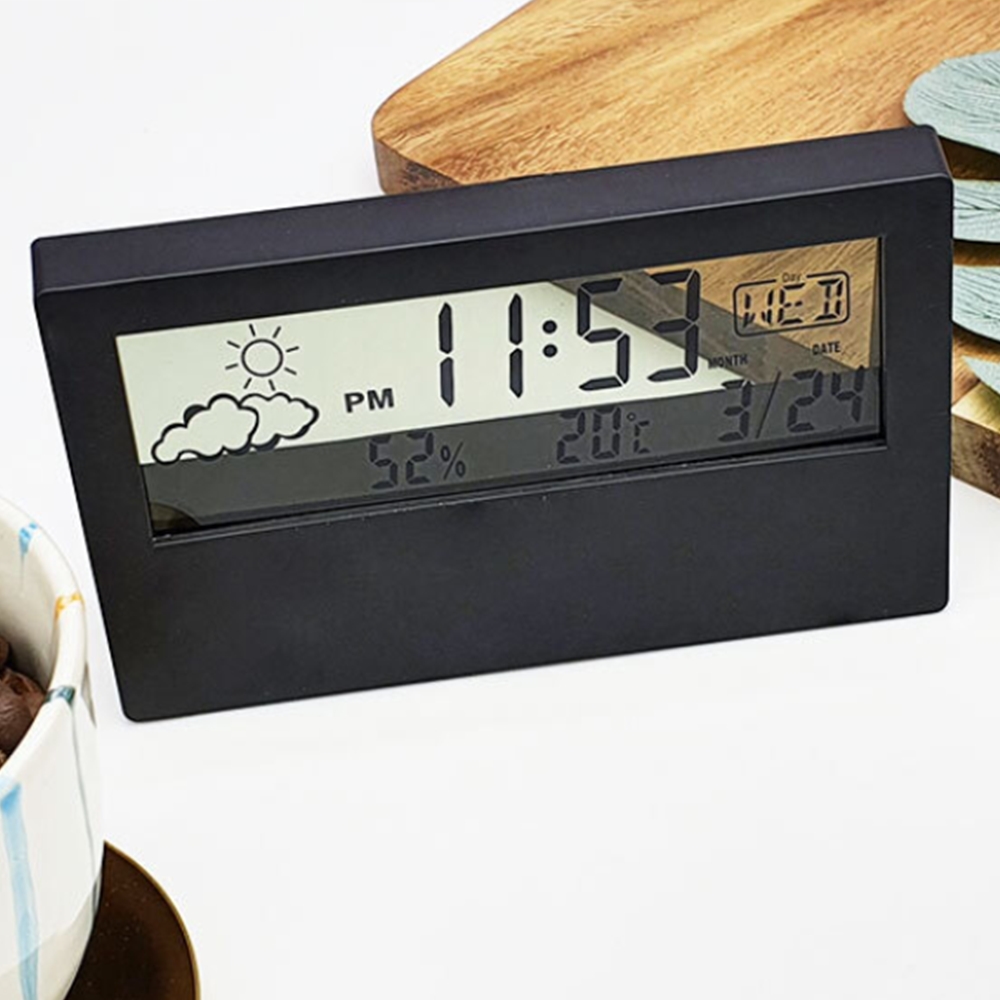 LED 테이블 시계 탁상용 온습도계 시무실 학생 무소음 탁상시계 디지털시계 예쁜 전자