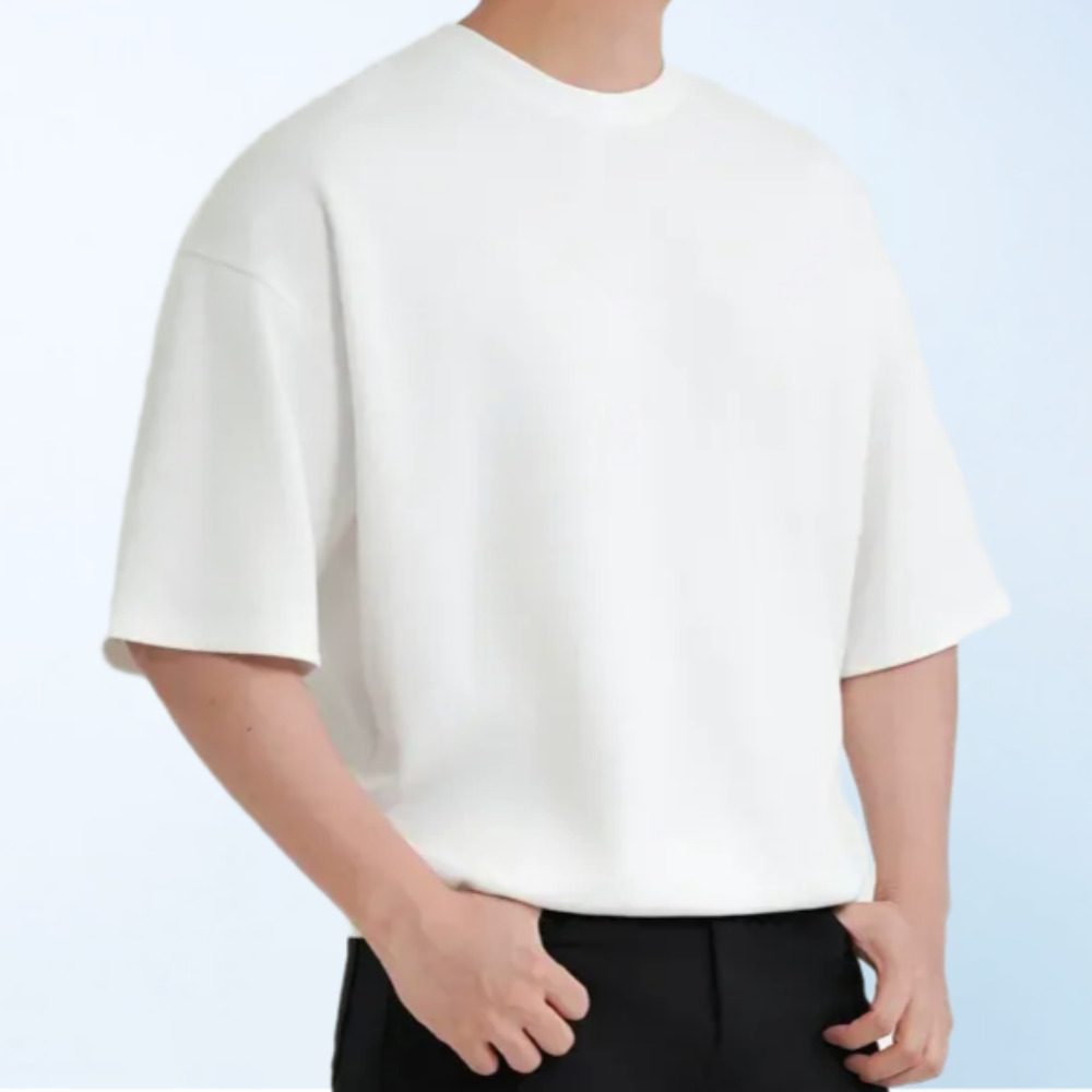 자동넣입 디바라 페이크 드랍 오버핏 반팔 티셔츠 - 상세 이미지 2