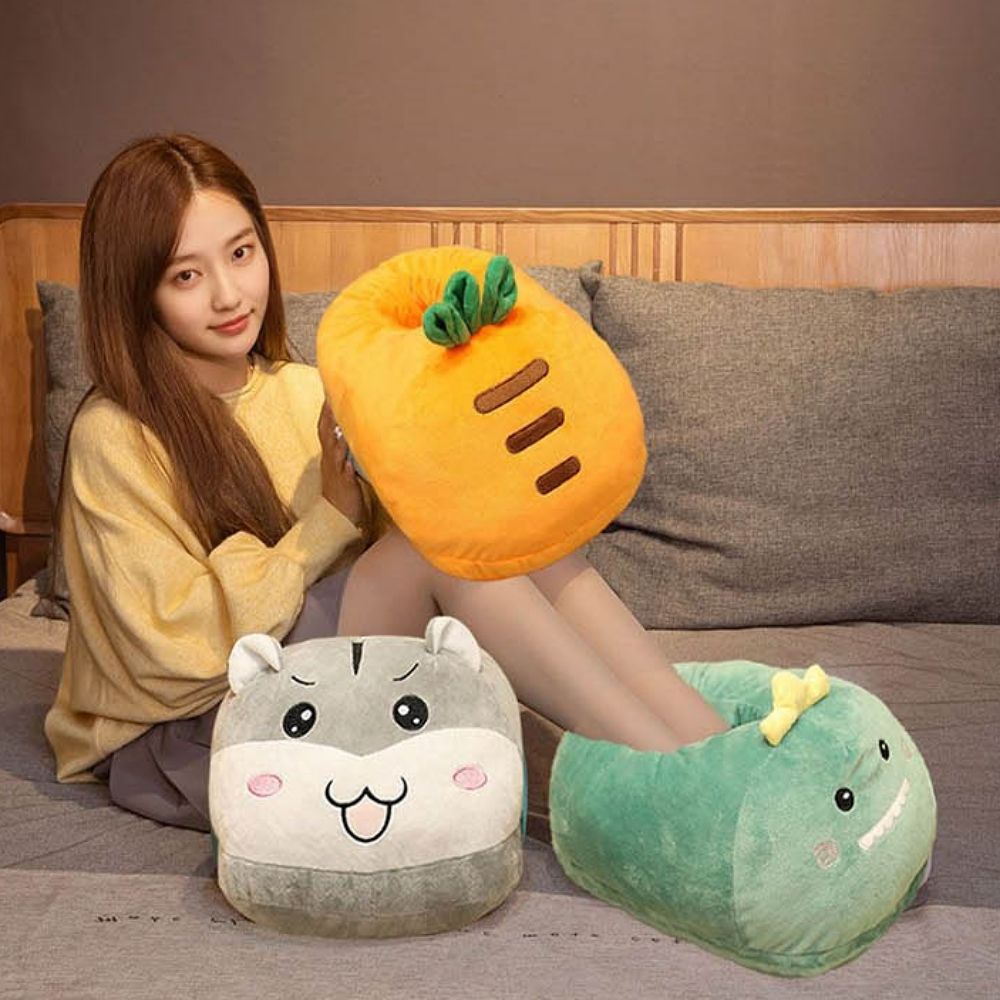 3컬러 따뜻한 발쿠션 부드러운 핫팩 가능 방한 발워머 발방석 귀여운발 포근한발 - 메인 이미지