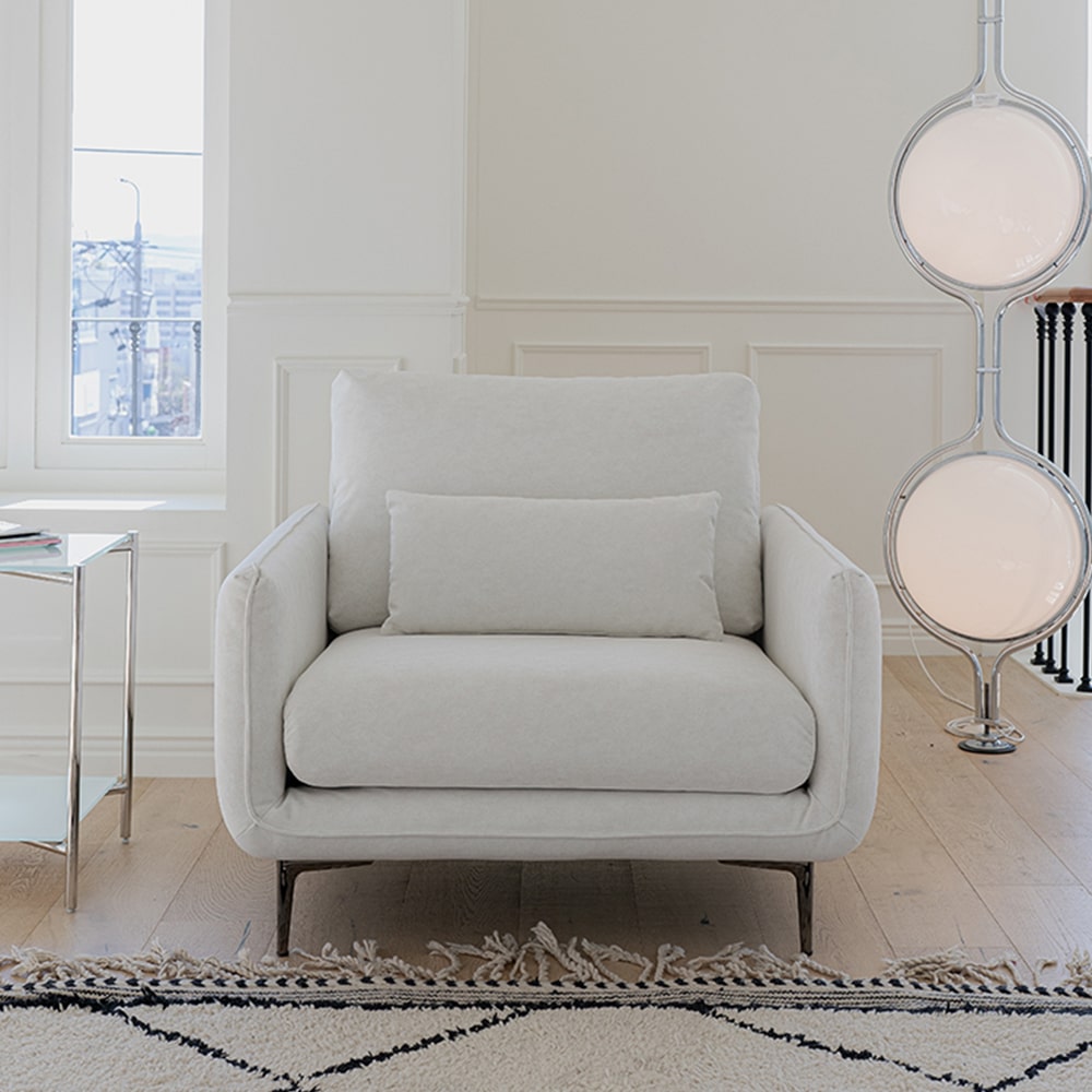 헨지디자인 밀크 갤럭시 1인용 패브릭 소파 홈카페 신혼가구