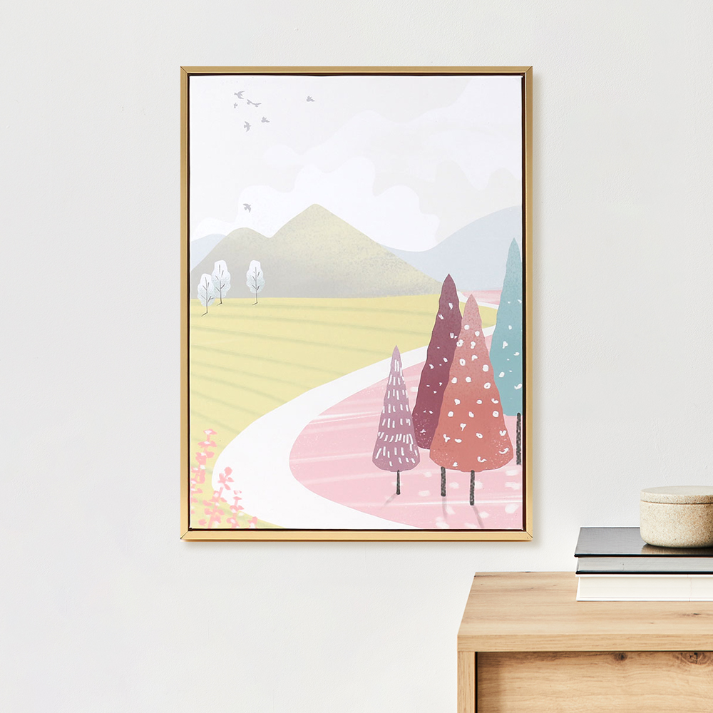 감성 일러스트 벽걸이 캔버스 액자( 풍경F) (30x 40 cm) 그림 데코 북유럽 - 메인 이미지