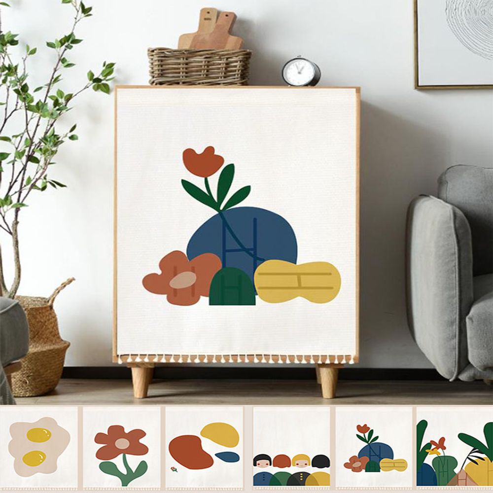 다용도 가리개 가림막 패브릭 커튼 찍찍이 책장 선반 수납장