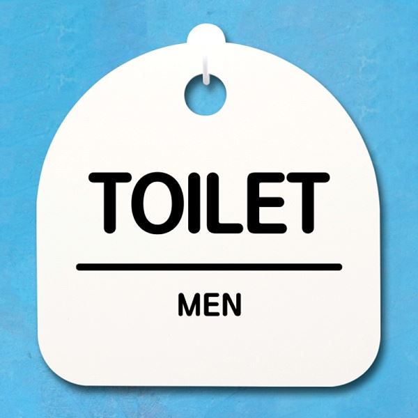 팻말 MEN H 푯말 안내판 간판 S4- 159- TOILET 표지판 디자인 문패 - 메인 이미지