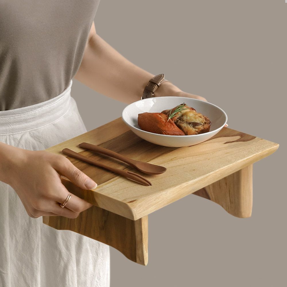 다용도 주방 정리 원목 받침대 티크 우드 선반 30 cm 인테리어 화분 다이 - 상품 이미지