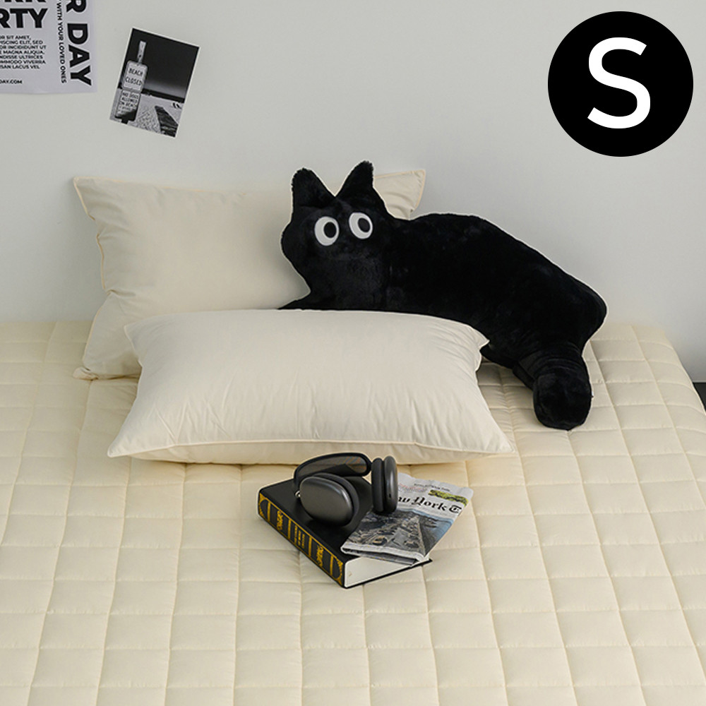 해피니 샤이니 40 수 순면 누빔 매트리스 커버 싱글 S (베이지) 침대