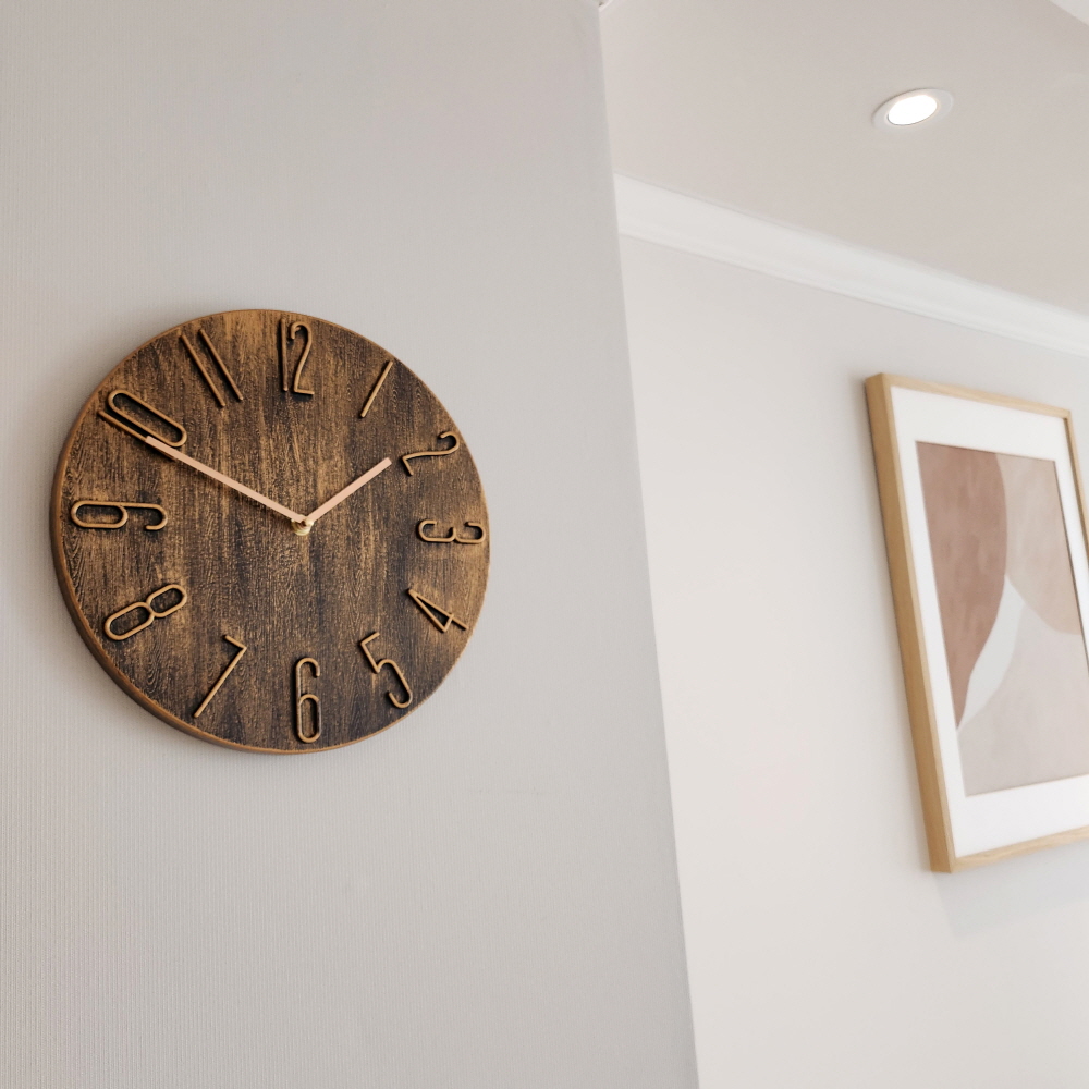 프렌치 모던 심플 무소음 벽시계 빈티지 브론즈 30 cm 감성 사무실 병원 카페 거실 - 상품 이미지