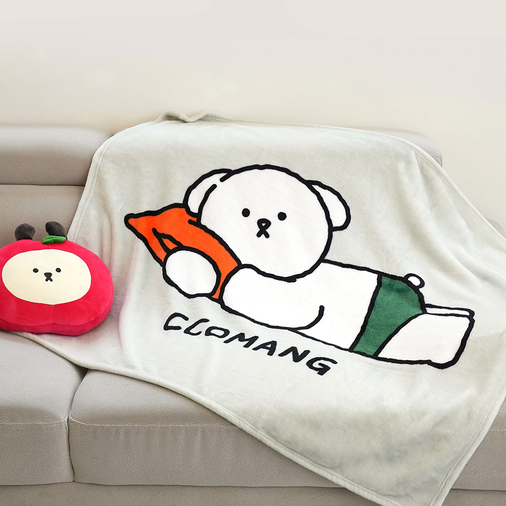 핑크풋 꼬망 담요 캐릭터 이불 무릎 캠핑 꼬망이불 극세사 후드 겨울 캠핑이불 여행 - 메인 이미지