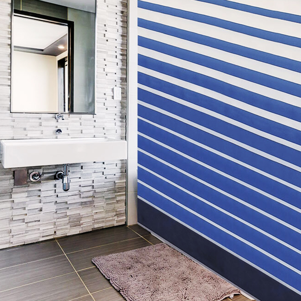 디자인 샤워 커튼 스트라이프 방수 욕조 커텐 대형 욕실 가림막 고리 목욕