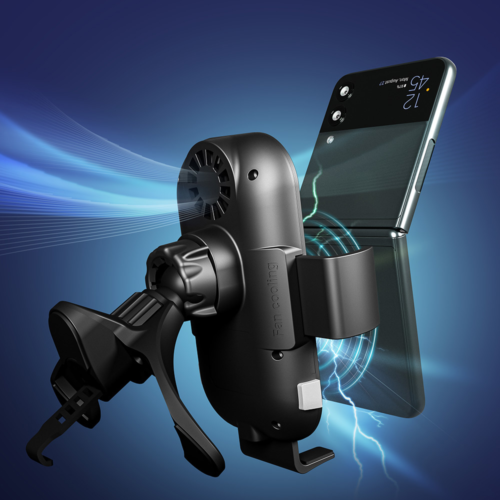 오아 와이더C 차량용 핸드폰 거치대 쿨링팬 고속 무선 충전기