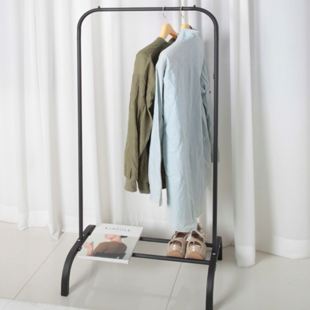 소형 옷행거 철재 선반 조립식 고정형 일자 옷걸이
