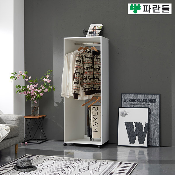 파란들가구 600 오픈 고정/이동식행거 옷장 드레스룸 행거 - 메인 이미지