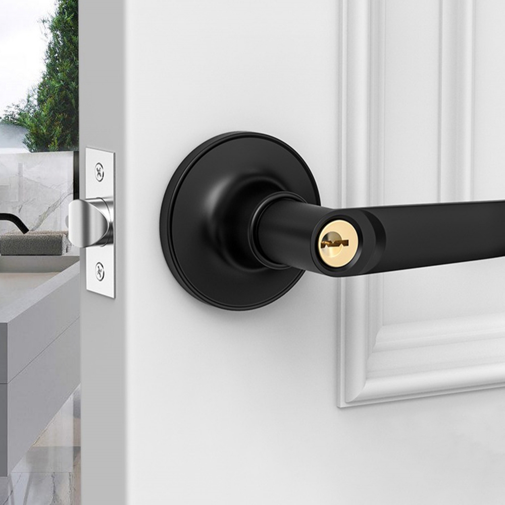 백세트 조절 열쇠형 방문 손잡이 C타입 문두께 45- 65 mm 침실 화장실 문손잡이