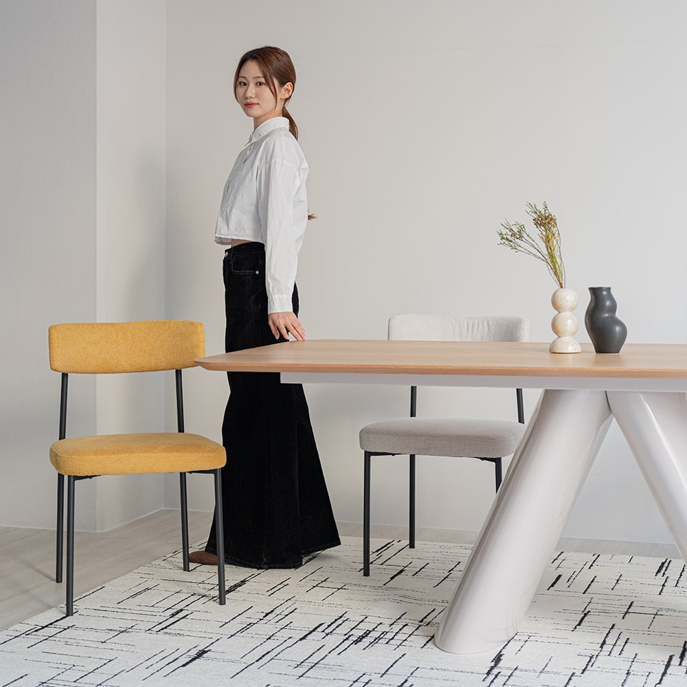 헨지디자인 비노 샌드 베이지 다이닝 세라믹 테이블 인테리어 식탁 신혼가구 - 상세 이미지 4