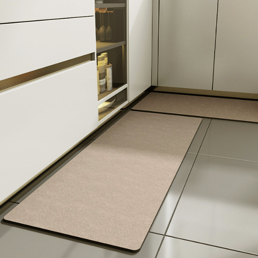 빨아쓰는 소프트 주방 규조토 발매트 2종 세트( 브라운) 주방발 부엌 부엌발 욕실