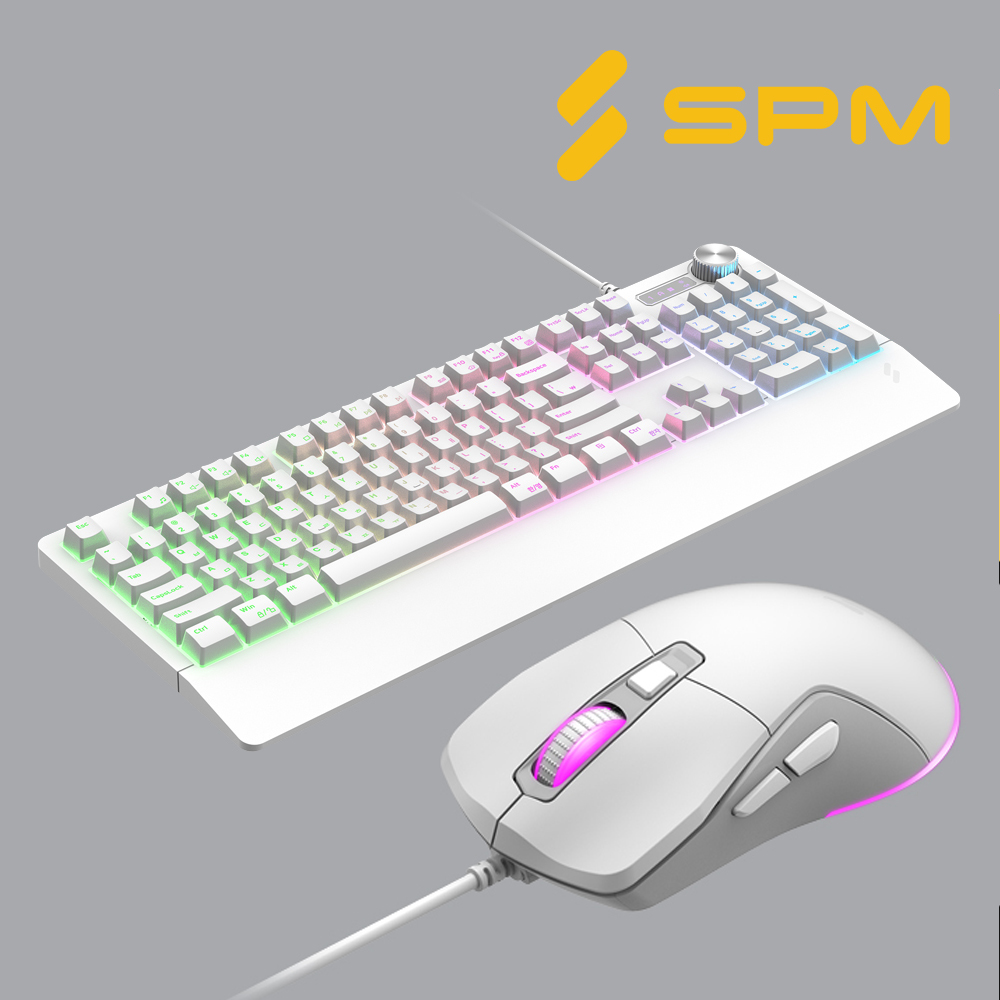 SPM GP100 게이밍 키보드마우스세트 화이트