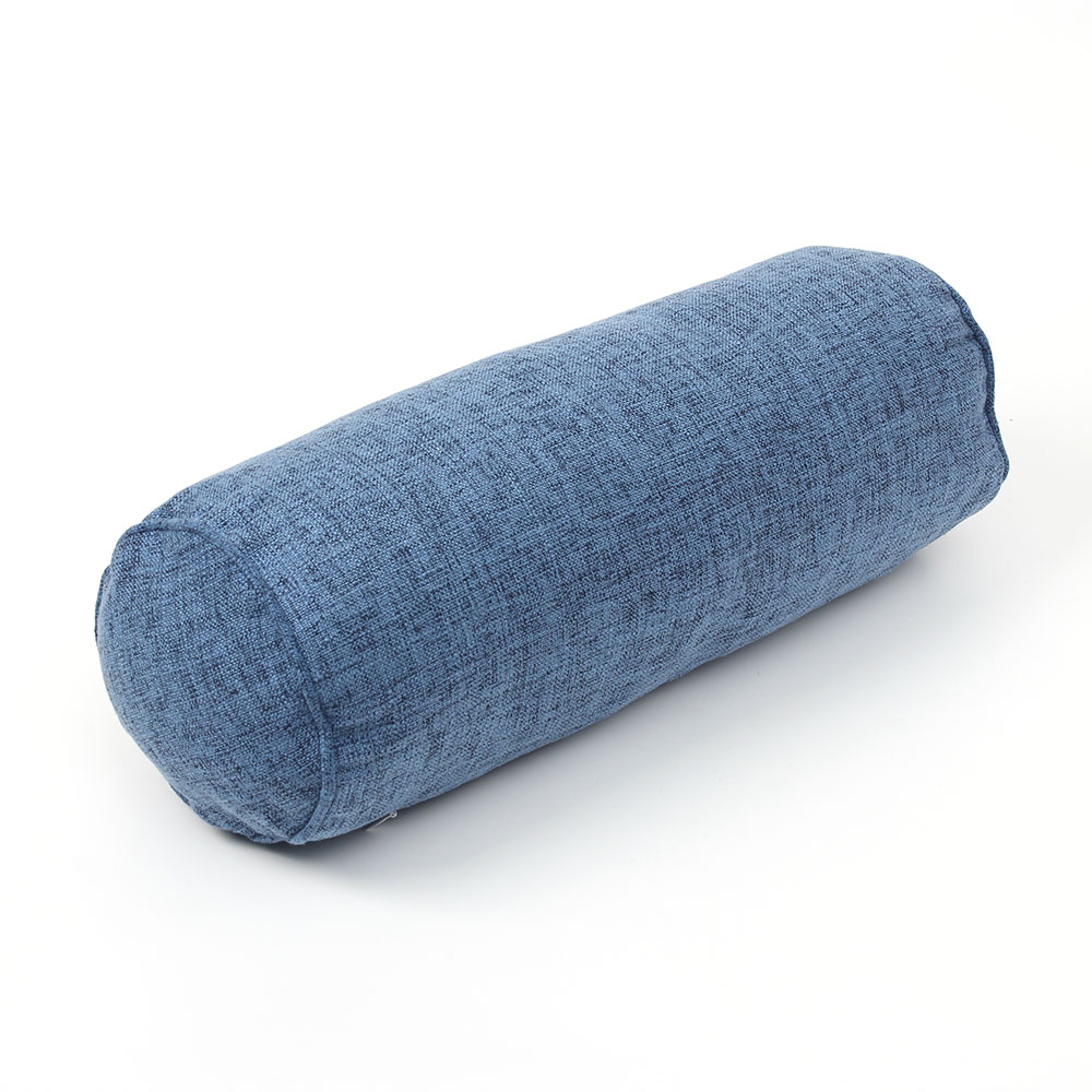 홈스테이 면마 원통 쿠션 롱쿠션 (15x 40 cm) (블루) 일자 원형 베개 긴쿠션