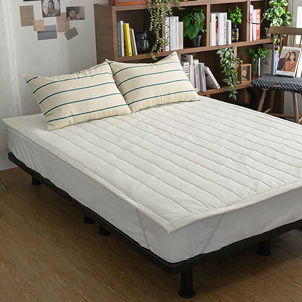 해피니 침대 패드 레트로 시리즈 M2 밴딩 퀸 Q (크림) 매트 퀸침대 퀸매트 퀸패드
