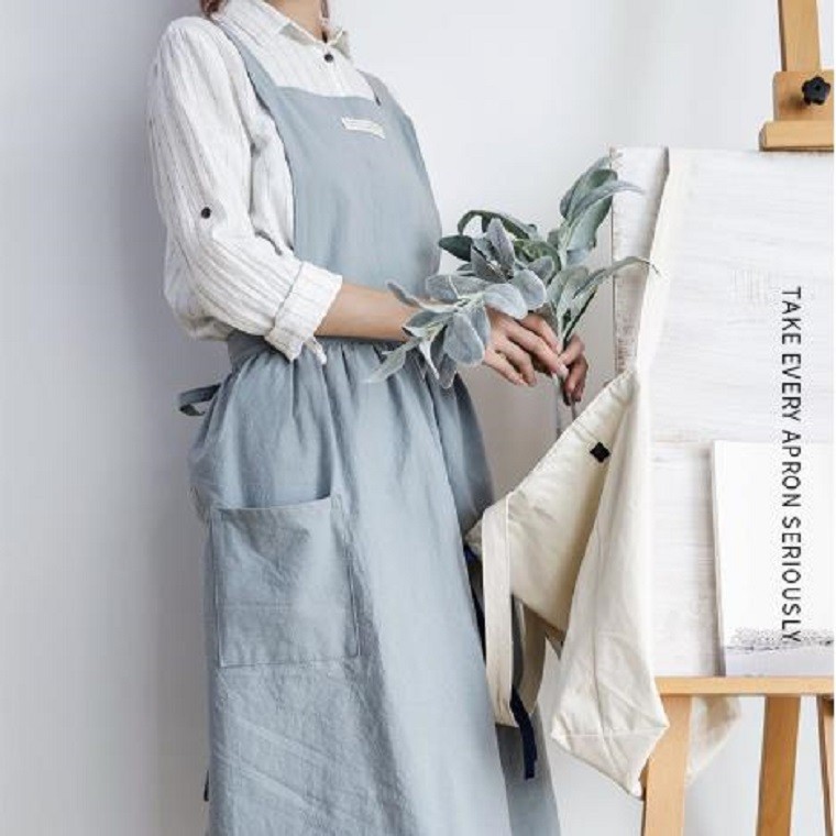 원피스 주방 유치원 어린이집 공방 미술 카페 바리스타 예쁜 앞치마 편한 작업용 면앞치마
