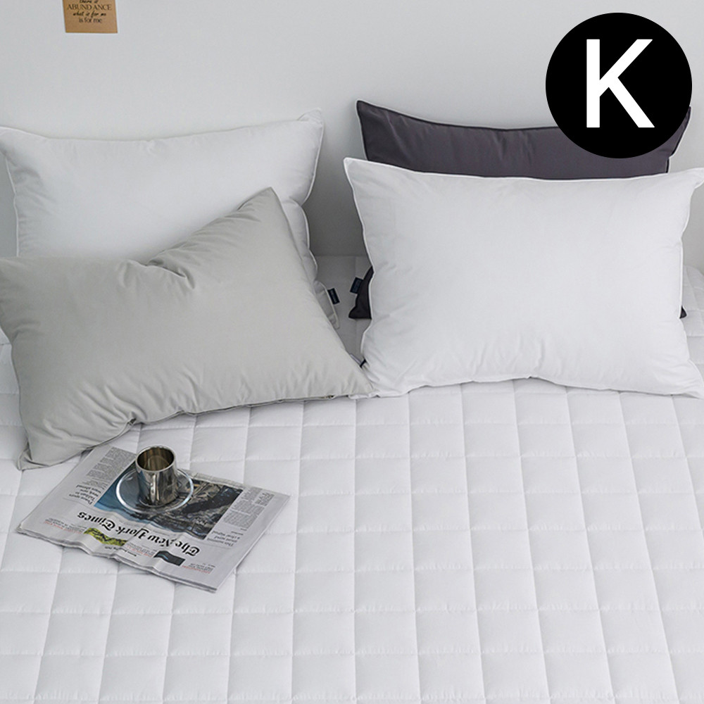 해피니 샤이니 40 수 순면 누빔 매트리스 커버 킹 K (화이트) 침대 킹매트